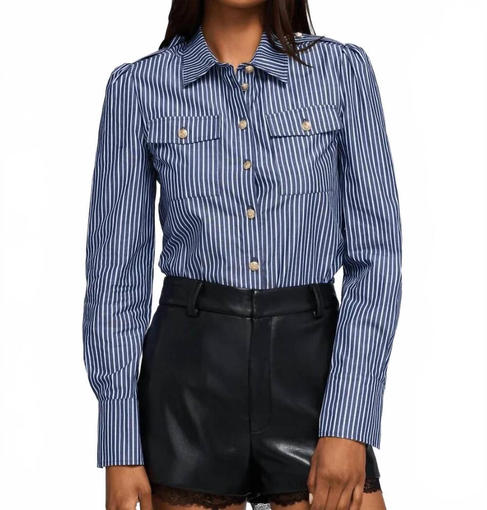 NEW GENERATION LOVE allure stripe poplin shirt in blue